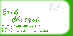 erik chityil business card